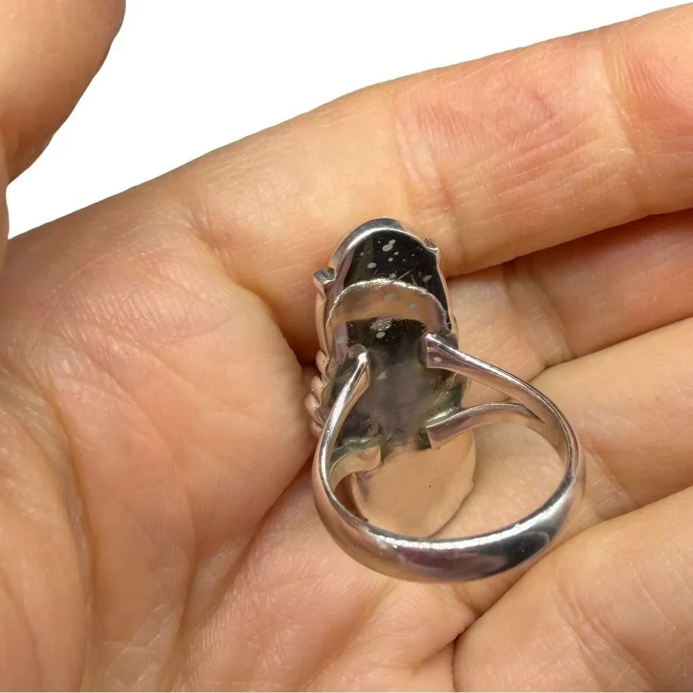 Bumblebee Jasper Ring Size 7 Solid 925 Sterling Silver